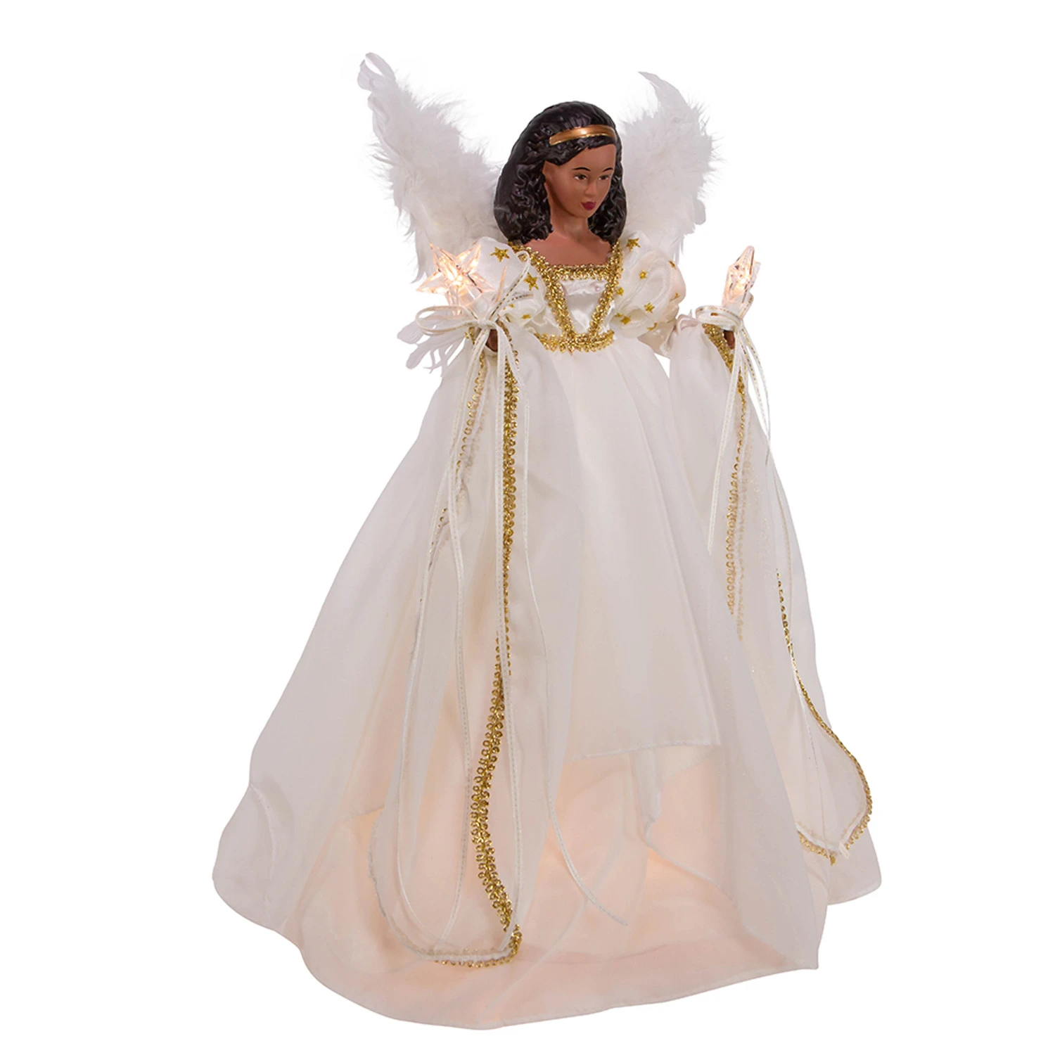 Kurt Adler 12" UL 10-Light African American Ivory And Gold Christmas Tree Topper UL2230 7 Kurt Adler 12" UL 10-Light African American Ivory And Gold Christmas Tree Topper UL2230 - Image 5