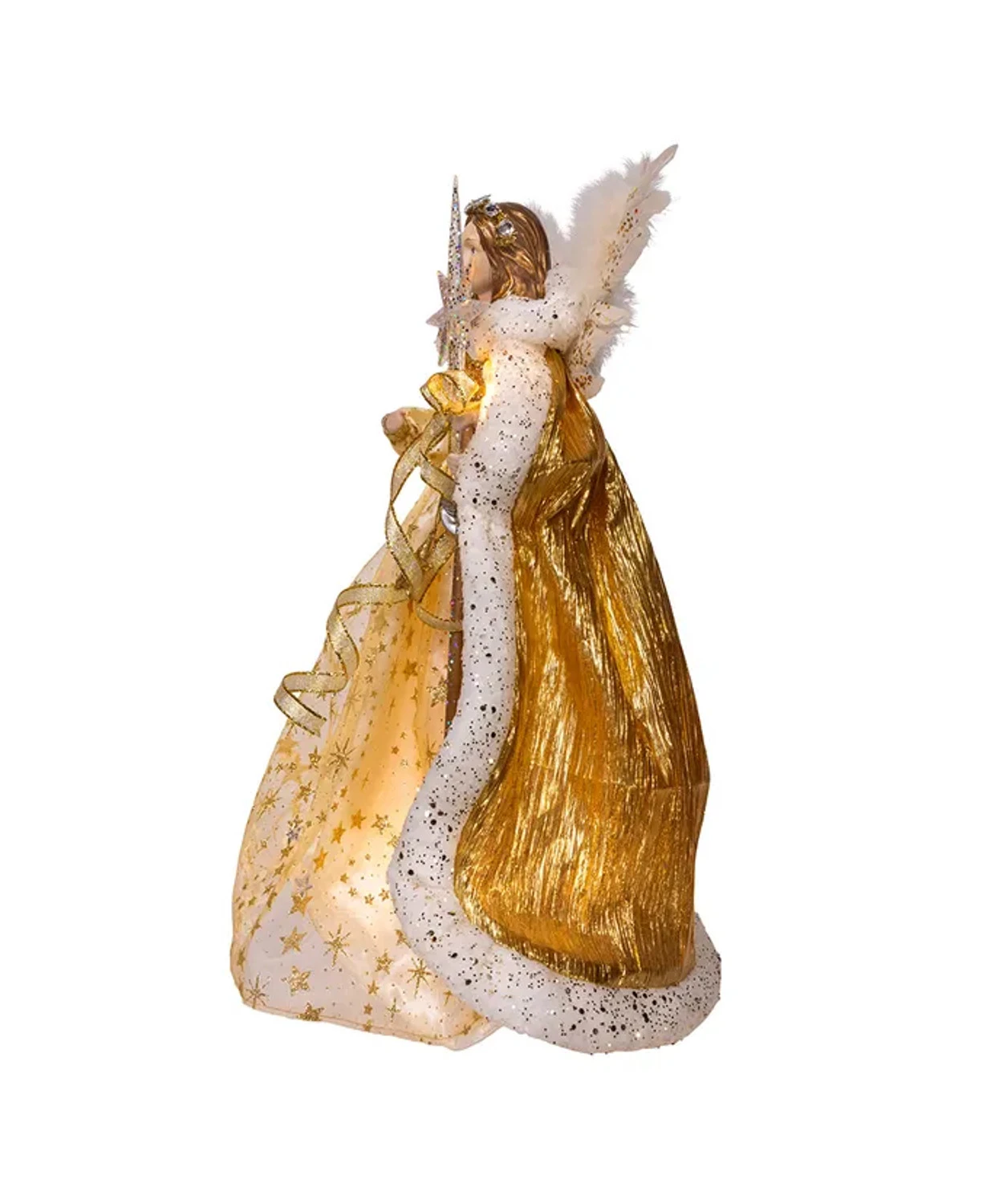 Kurt Adler 16" Gold Celestial Angel Christmas Tree Topper UL2249 4 Kurt Adler 16" Gold Celestial Angel Christmas Tree Topper UL2249 - Image 2